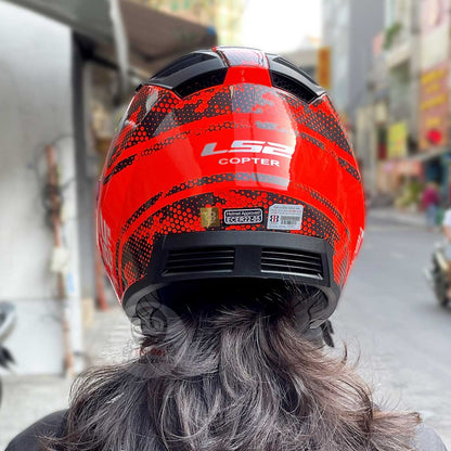 LS2 OF600 Copter Mesh Red Helmet