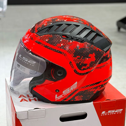 LS2 OF600 Copter Mesh Red Helmet