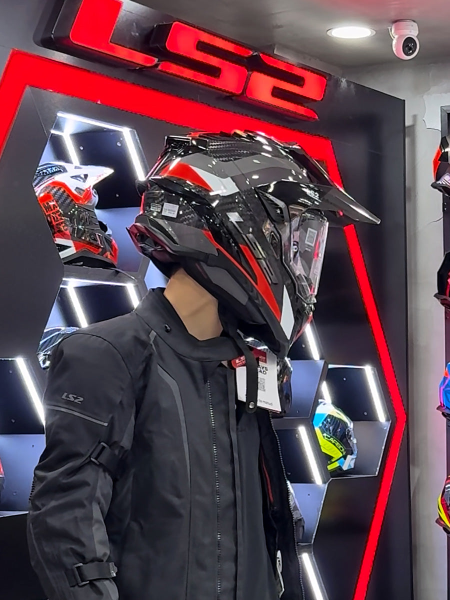 LS2 MX701 Explorer Carbon Frontier Titanium Red