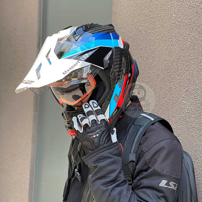 LS2 MX701 Explorer Carbon Frontier White Blue