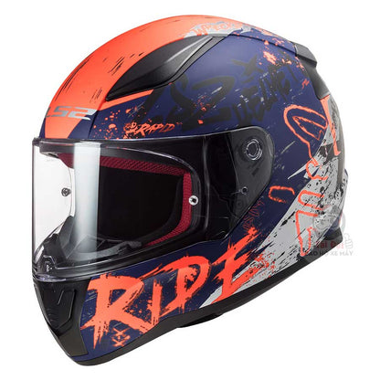 LS2 FF353 Rapid Naughty Blue Orange Helmet