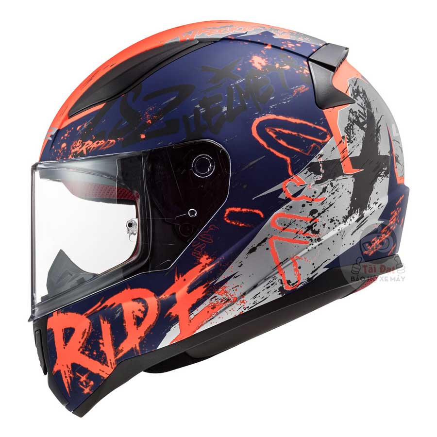 LS2 FF353 Rapid Naughty Blue Orange Helmet