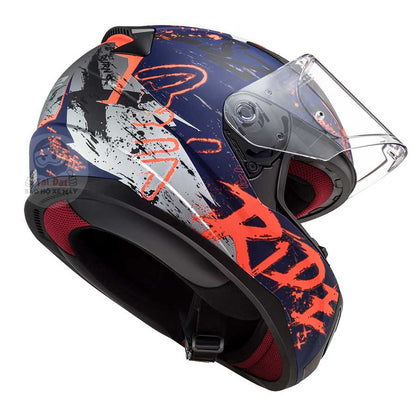 LS2 FF353 Rapid Naughty Blue Orange Helmet