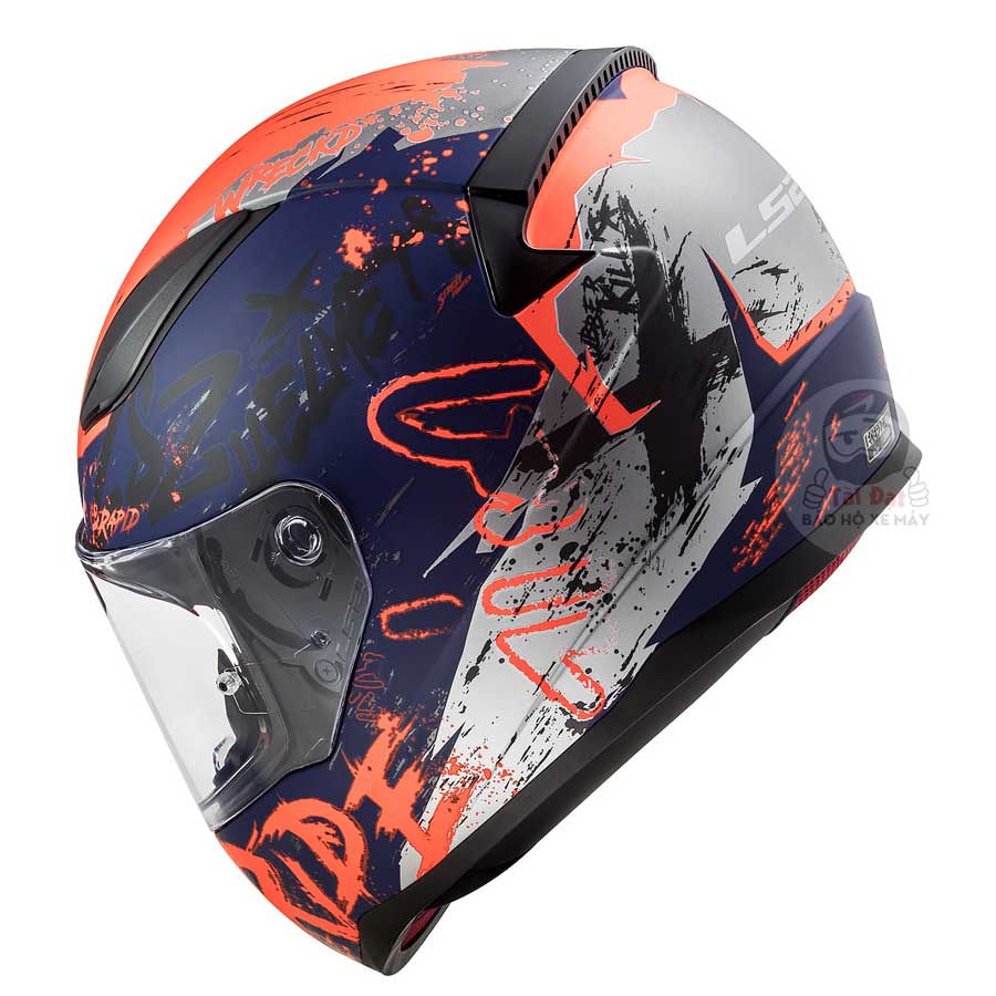 LS2 FF353 Rapid Naughty Blue Orange Helmet