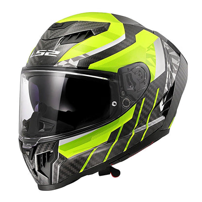 LS2 Dragon FF807 Carbon Trax Yellow