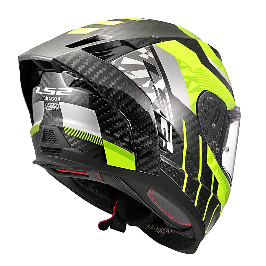 LS2 Dragon FF807 Carbon Trax Yellow