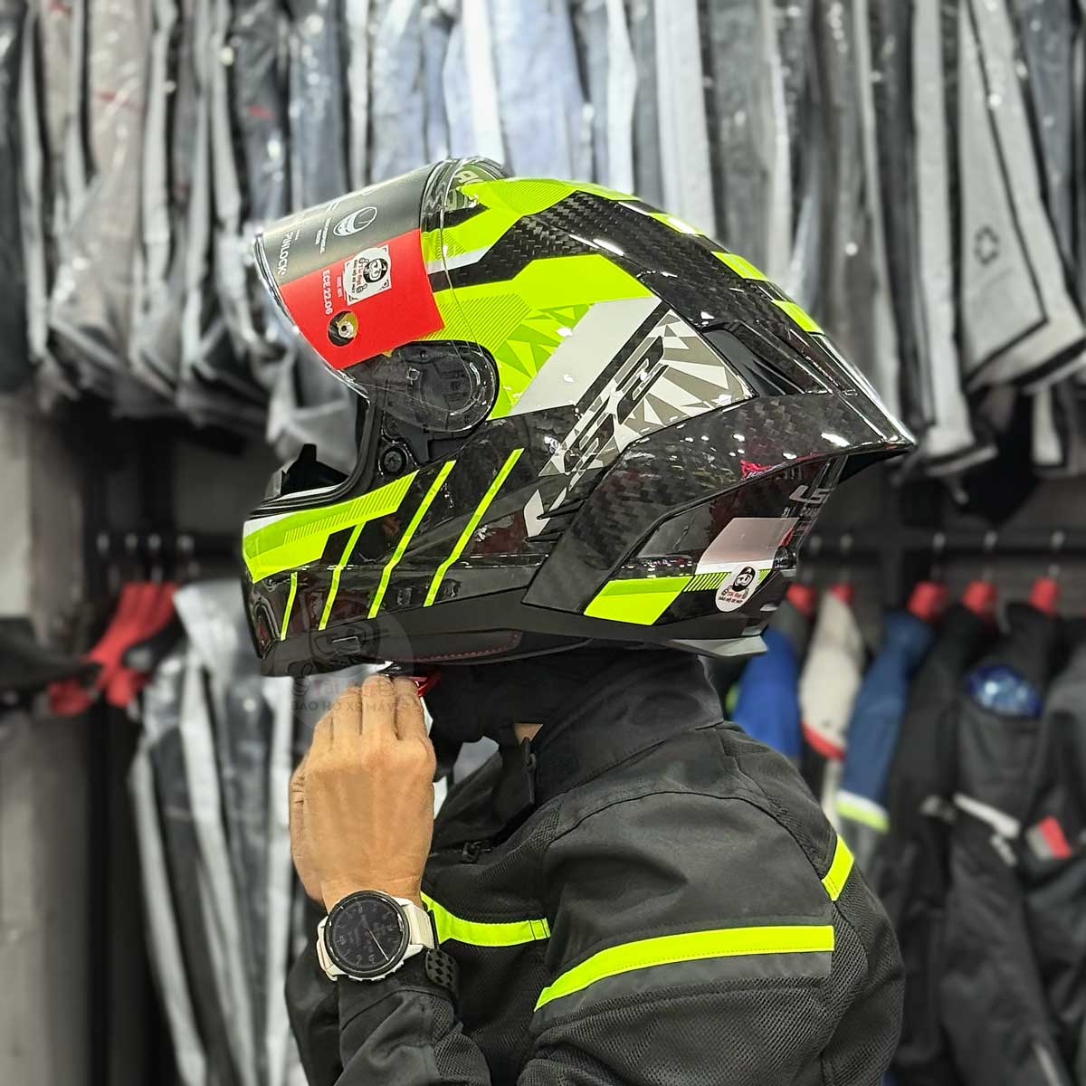 LS2 Dragon FF807 Carbon Trax Yellow