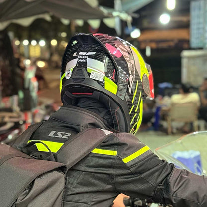 LS2 Dragon FF807 Carbon Trax Yellow