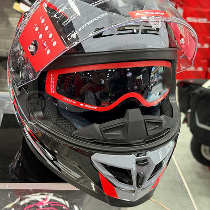 LS2 FF818 Storm III Dynamo Xám Đỏ