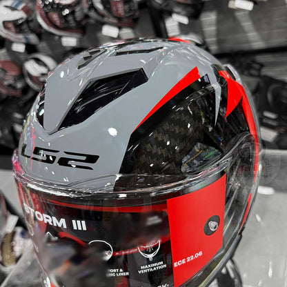 LS2 FF818 Storm III Dynamo Xám Đỏ