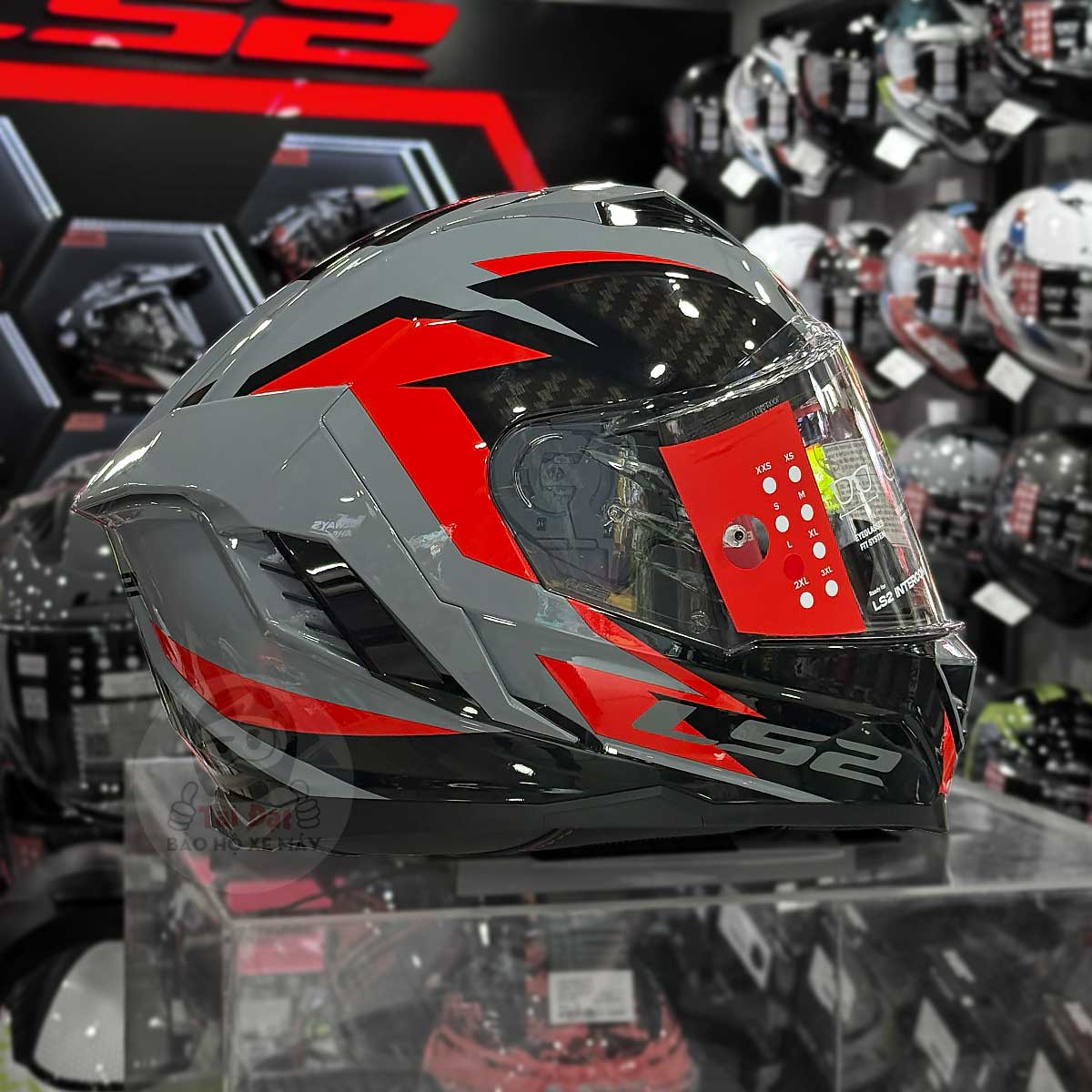 LS2 FF818 Storm III Dynamo Xám Đỏ