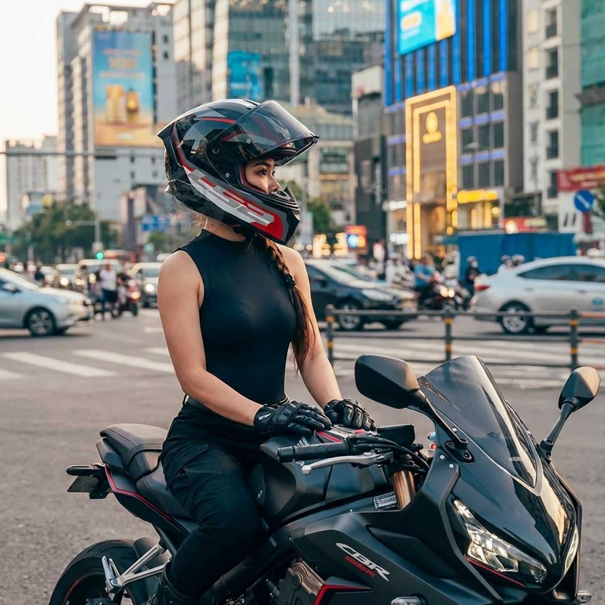 LS2 FF820 Rapid III Hyper Đen Đỏ
