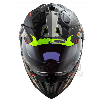 LS2 MX701 Explorer Carbon Extend Xanh lá