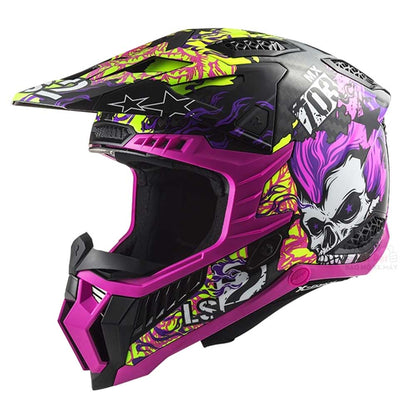 LS2 MX703 Carbon Fire Skull Violet