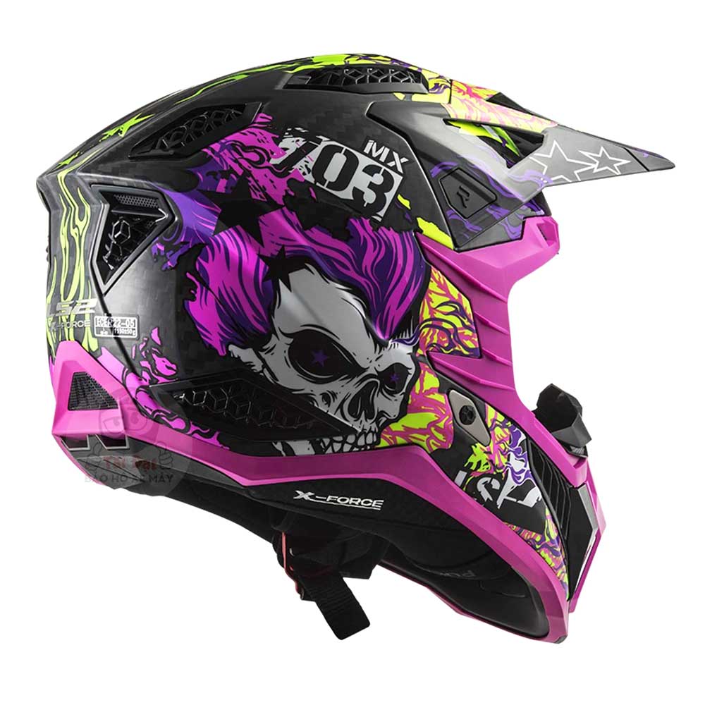 LS2 MX703 Carbon Fire Skull Violet