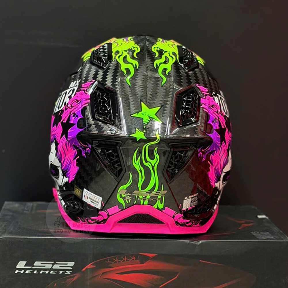 LS2 MX703 Carbon Fire Skull Violet