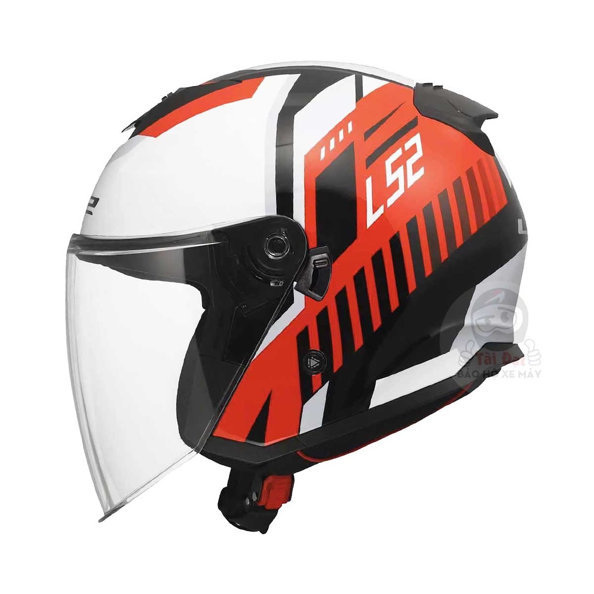 Nón LS2 Compass OF626 Trắng Đỏ