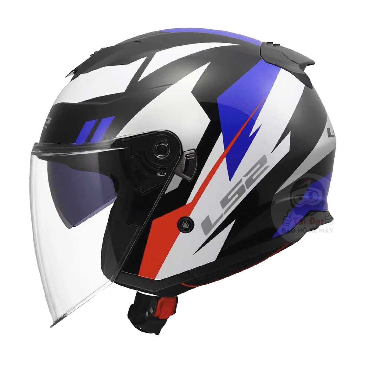 Nón LS2 Compass OF626 Đen Xanh Đỏ