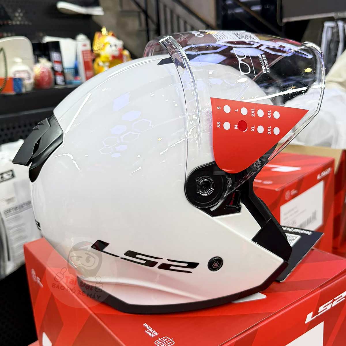 Nón LS2 Compass OF626 Trắng bóng