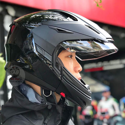 Mũ 3/4 Zeus 613 Đen bóng