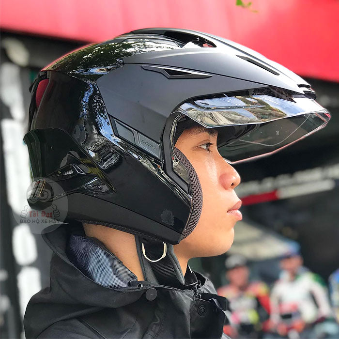 Mũ 3/4 Zeus 613 Đen bóng