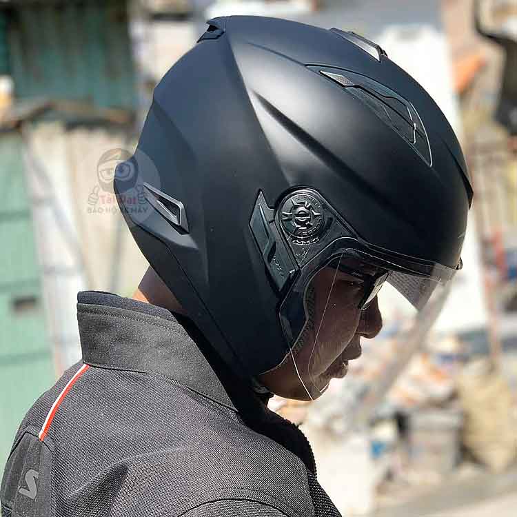 Mũ 3/4 Zeus 613 Đen nhám