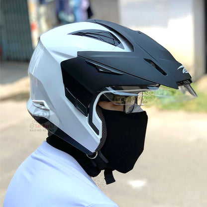 Mũ 3/4 Zeus 613 Trắng bóng