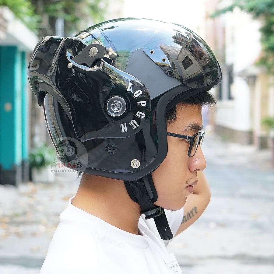 Avex Topgun Black Glossy Helmet