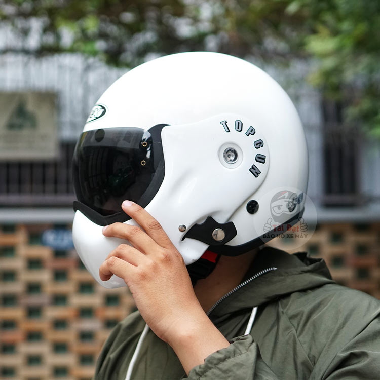 Mũ Avex Topgun Trắng bóng