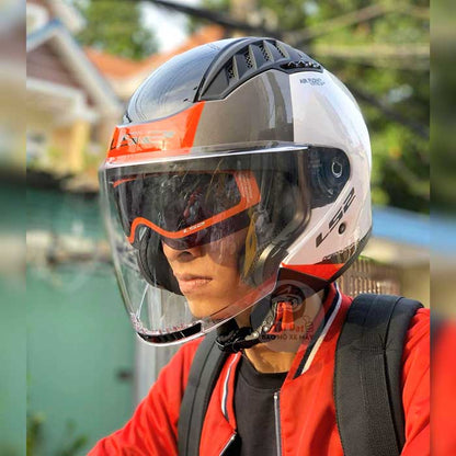 LS2 OF600 Copter Urbane Red Helmet
