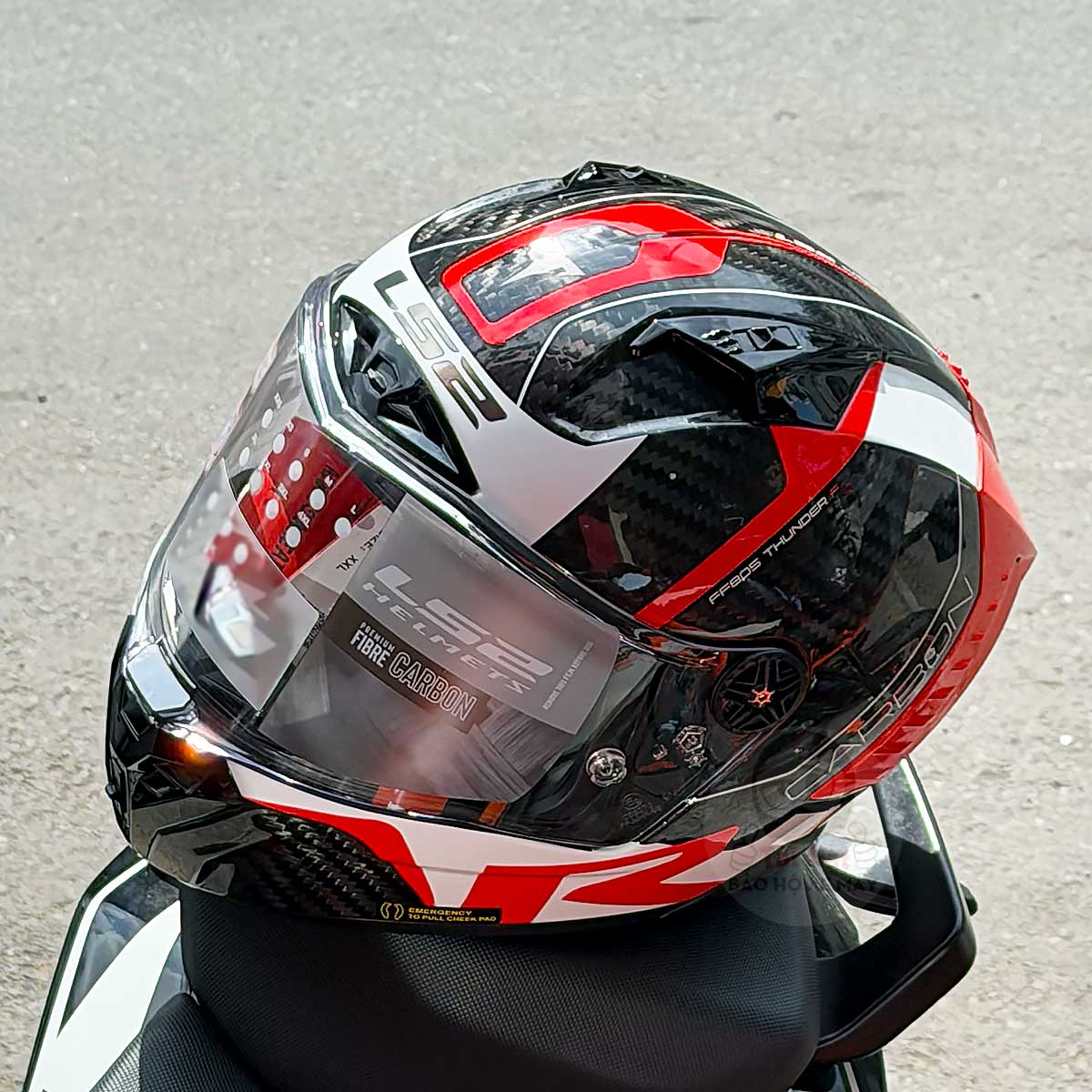 LS2 FF805 Thunder Carbon Racing 1 Trắng Đỏ