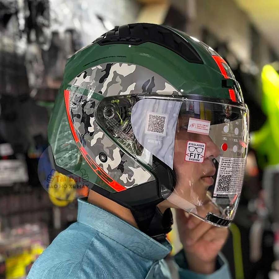LS2 OF600 Copter Crispy Military Green Helmet
