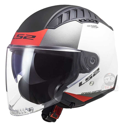 LS2 OF600 Copter Urbane Red Helmet