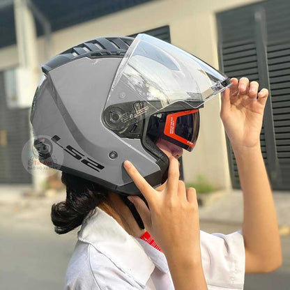LS2 OF600 Copter Glossy Grey Helmet