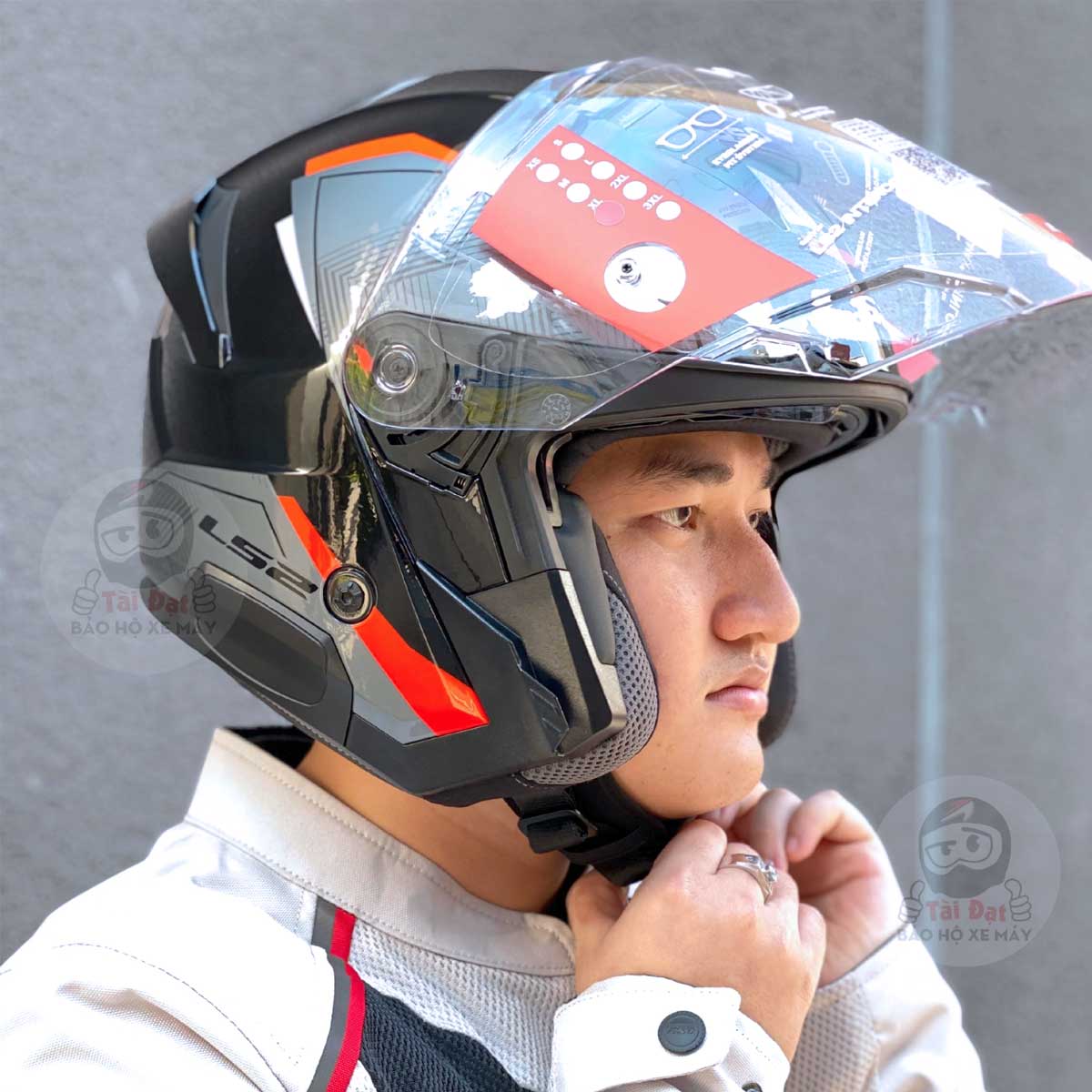 LS2 Verso II OF618 Air Xám Đỏ