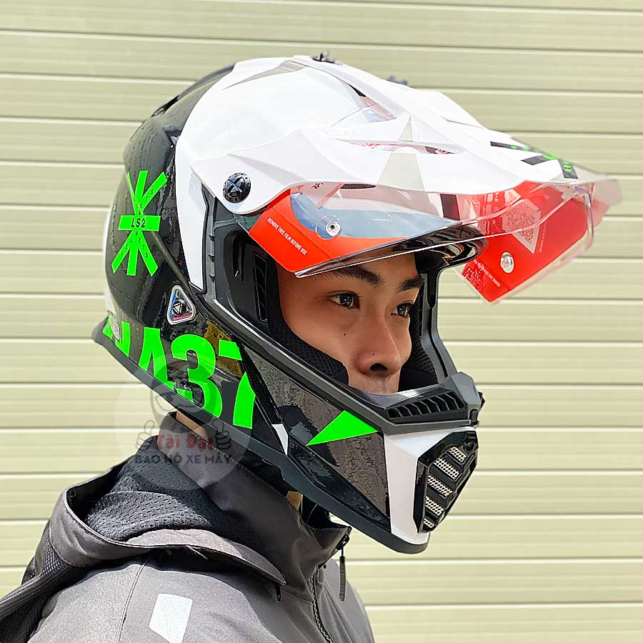 LS2 Pioneer Heavy Đen trắng MX436