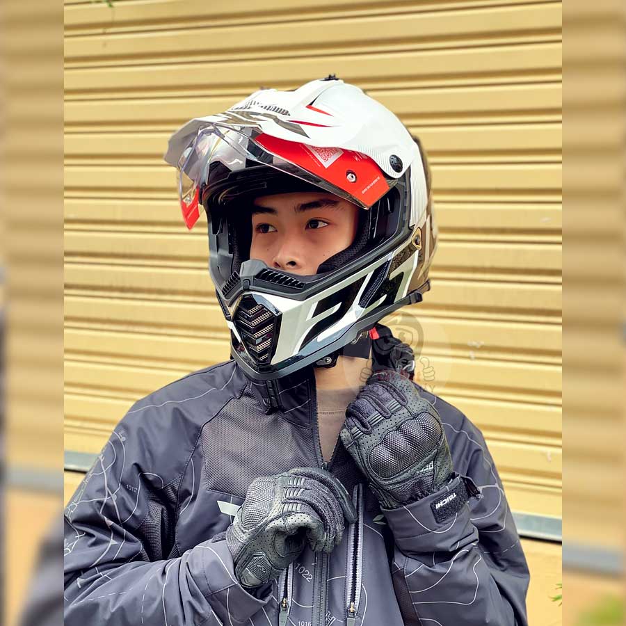 LS2 Pioneer Strike Black White MX436 Helmet