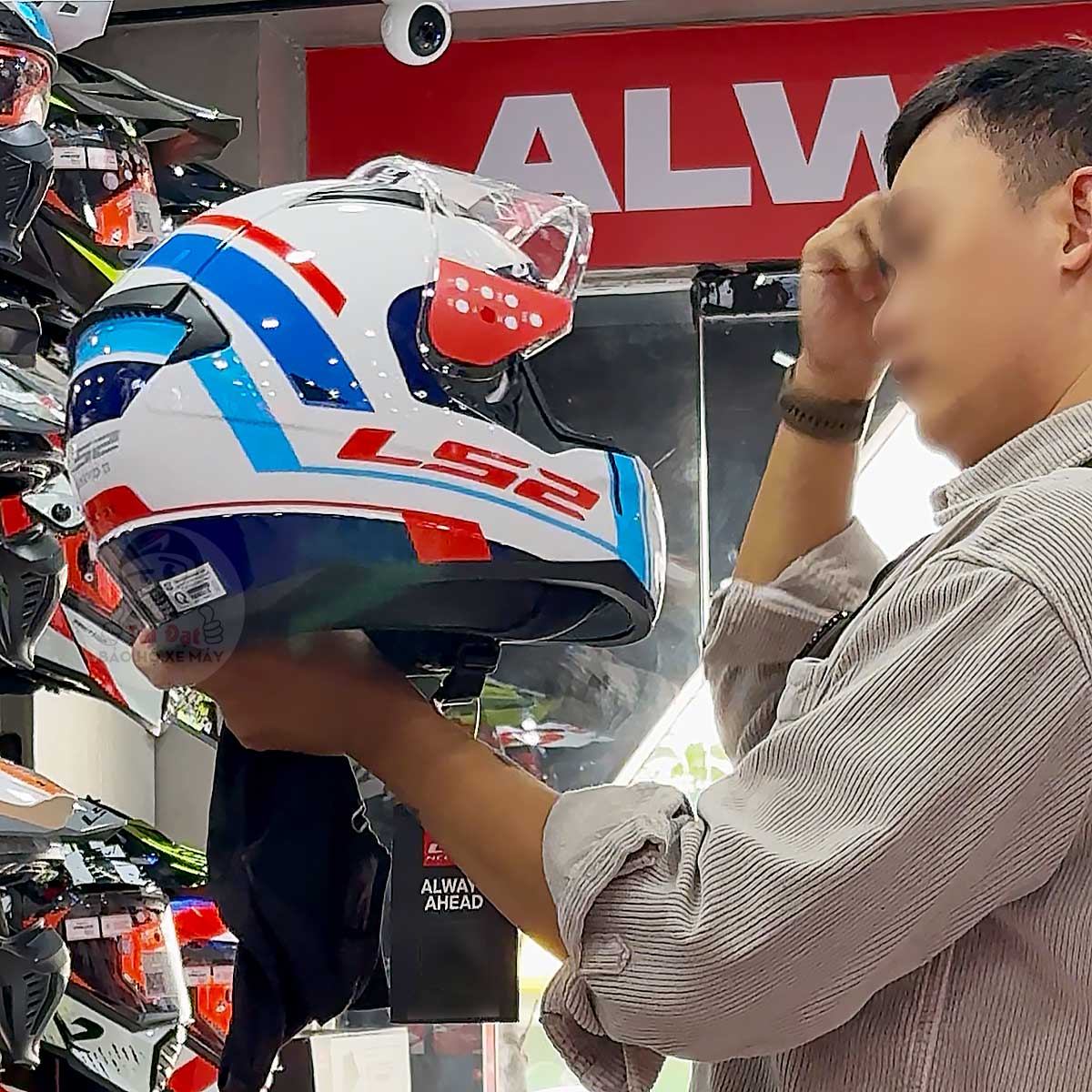 LS2 FF353 Rapid Chos White Blue Helmet