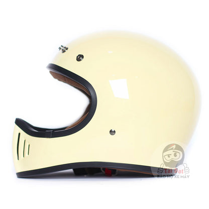 Nón fullface Classic RAW AMBER Vàng Kem