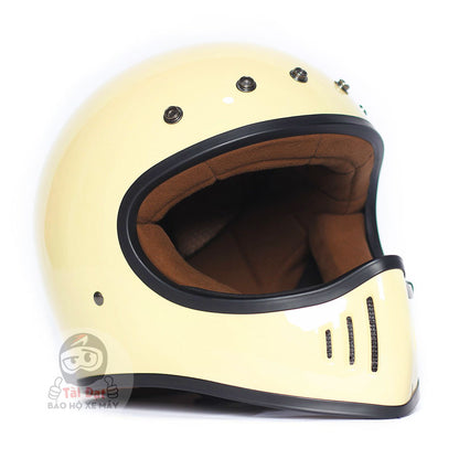 Nón fullface Classic RAW AMBER Vàng Kem