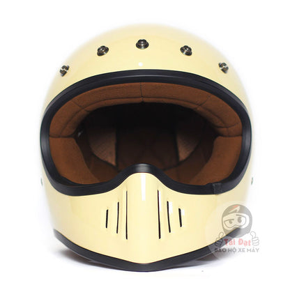 Nón fullface Classic RAW AMBER Vàng Kem