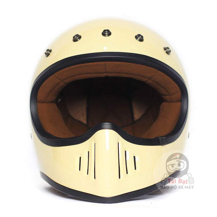 Nón fullface Classic RAW AMBER Vàng Kem