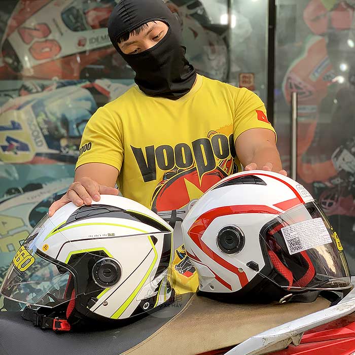 Mũ bảo hiểm Ego E41 Trắng Đỏ