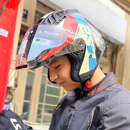 LS2 OF600 Copter Rise Xanh dương đỏ