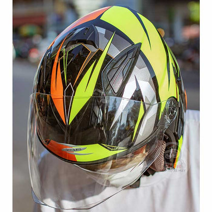 Nón 3/4 Zeus 613 Fluo Vàng Cam