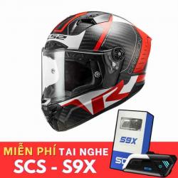 LS2 FF805 Thunder Carbon Racing 1 Trắng Đỏ