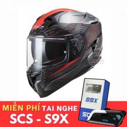 LS2 Challenger FF327 Carbon Fold Red Helmet