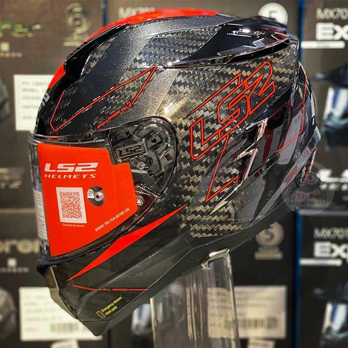 LS2 Challenger FF327 Carbon Fold Red Helmet Top LS2 Helmet