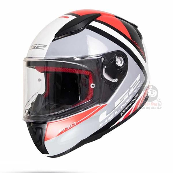 LS2 FF353 Rapid Blink White Red Helmet - Fullface LS2 FF353