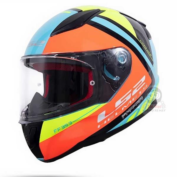 LS2 FF353 Rapid Blink Blue Orange Helmet - Fullface LS2 FF353